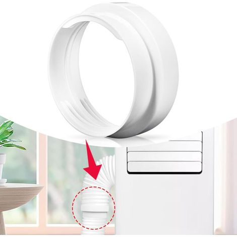 Conector de manguera de aire acondicionado de 130-150 mm – Polipropileno grueso – Anillo de acero integrado – Fácil instalación sin adhesivo