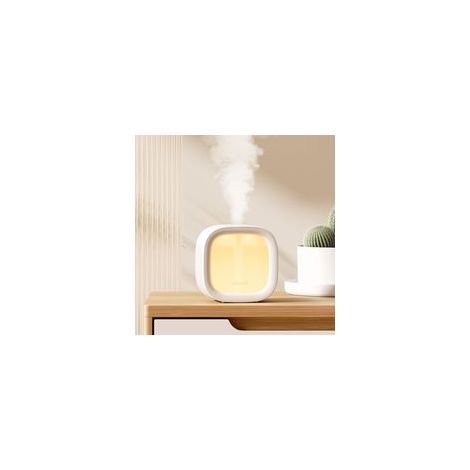 Mini humidificateur portable rechargeable, veilleuse intégrée, 300 ml, brume fraîche, idéal pour bébé, plantes, bureau, voyage - Blanc (1/5)