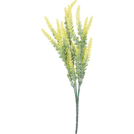 25 Têtes Fleurs Artificielles Mariage Lavande Fausses Bouquet Mariée Décoration Maison Fête (Jaune) (1/5)