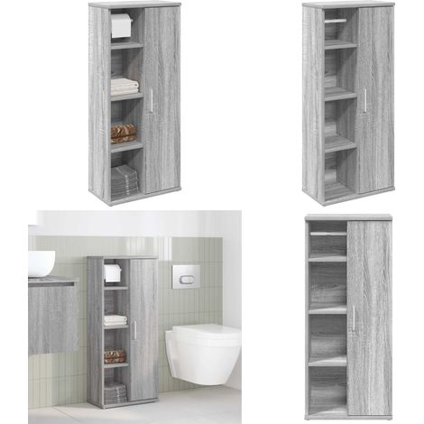 Mueble de baño con portarrollos gris Sonoma 39x22x90 cm - Mueble de baño - Portarrollos