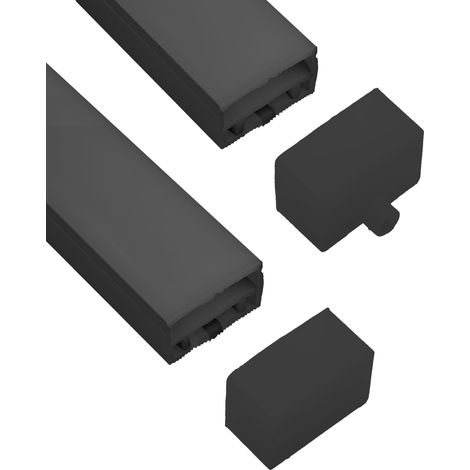 Embout noir pour profilé LED flexible en silicone noir 30x20mm (1/3)
