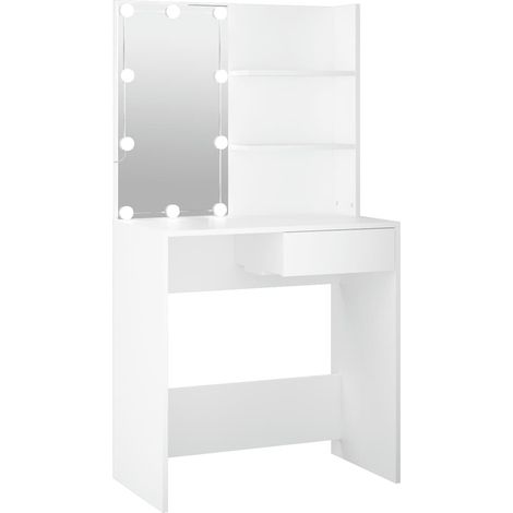 Coiffeuse avec LED Blanc 74,5x40x141 cm