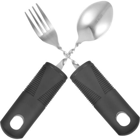 Couverts flexibles en acier inoxydable, ensemble avec couteau, fourchette et cuillère, pliables et faciles à saisir, adaptés aux personnes âgées et à la rééducation (1/5)