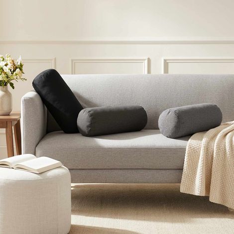 vidaXL Coussin avec oreiller HEERLEN 6 pc Gris foncé Tissu (1/5)