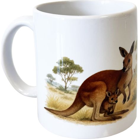 Mug en céramique Kangourou dans la savane 35 cl (1/2)