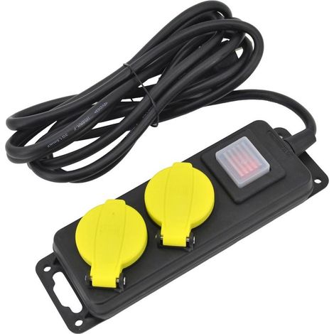 Awtools Cable prolongador eléctrico negro robusto de 5 metros