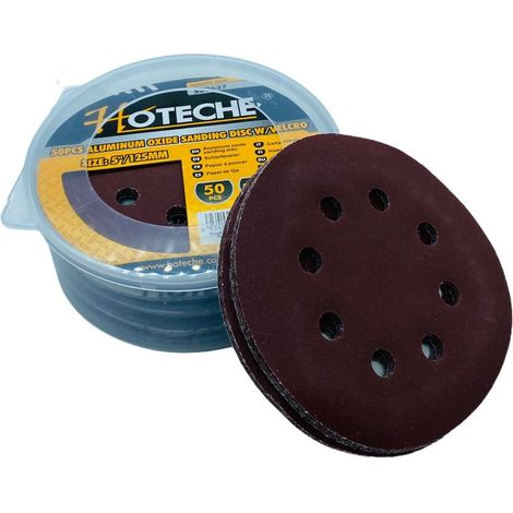 50 Dischi abrasivi con velcro per levigatrice orbitale diametro 125 mm 8 fori (1/3)