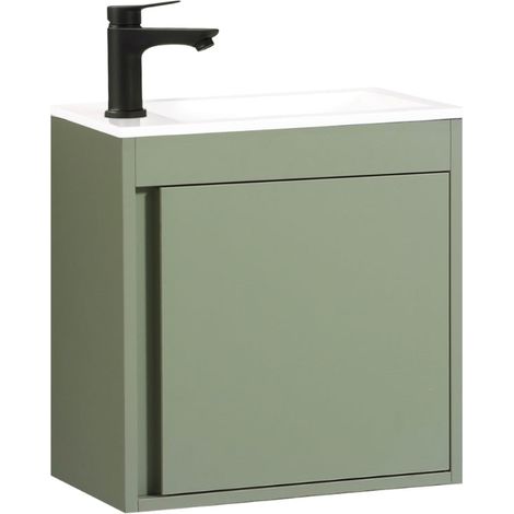 Kometmöbel Waschbecken mit Unterschrank 50cm hängend Gäste-WC Waschtisch 50 cm (Grün 50cm, Ohne Wasserhahn) (1/5)