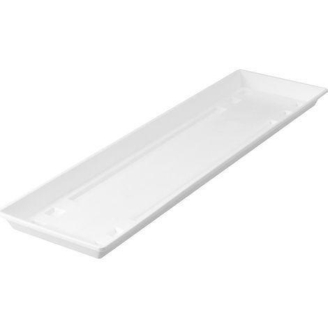 Geli – Soucoupe pour jardinière STANDARD – Blanc, plastique PP, L 60 x l 15,5 x H 3 cm