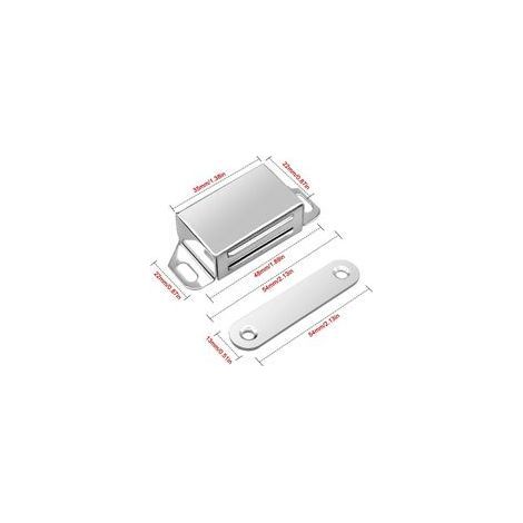 Aimant pour meuble – Lot de 4 aimants puissants 10kg – Acier inoxydable – Résistant à l'humidité – Installation facile avec vis (1/4)