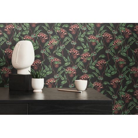A.S. Création Drawn Into Nat 394301 Vliestapete Bäume / Blätter 10.05 x 0.53 m Schwarz Wohnzimmer Schlafzimmer Büro (1/5)