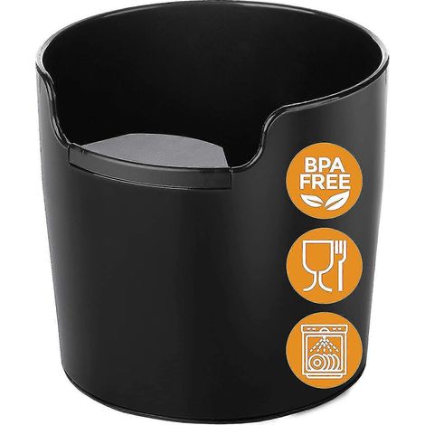 Boîte à marc de café avec prise en main améliorée - Outils innovants pour espresso - Boîte à marc de café espresso, noire - Accessoires pour machine à espresso - Boîte à marc de café pour espresso (1/5)