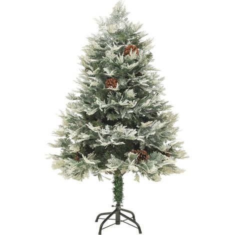 Albero di Natale  Albero natalizio  Albero festivo Preilluminato con Pigne Verde 150 cm PVC e PE (1/5)