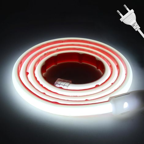 Bande LED COB 220V, IP68 étanche, encapsulage solide,3M blanc froid auto-adhésive (1/5)