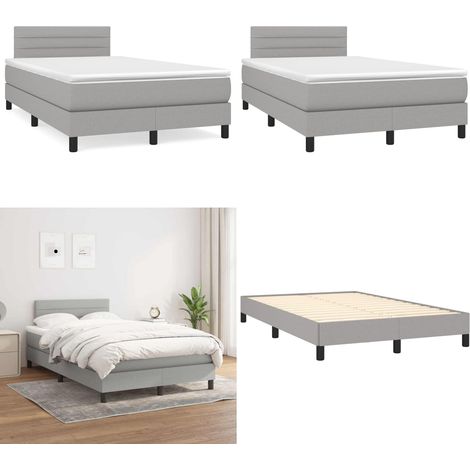 Boxspringbett mit Matratze Hellgrau 120x190 cm Stoff - Boxspringbett - Doppelbett - Bettenrahmen - Schlafsystem - Liegekomfort - Home & Living (1/5)