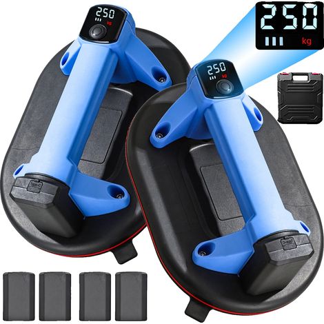 Lève-vitre numérique, capacité d'aspiration de 250 kg, batterie lithium rechargeable, 2pc 4battery (1/2)