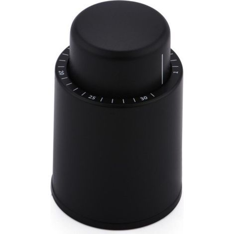 Bouchons de conservation à vide réutilisables pour vins et champagne. Cadeau parfait pour œnophiles. Couleur noire élégante. (1/4)