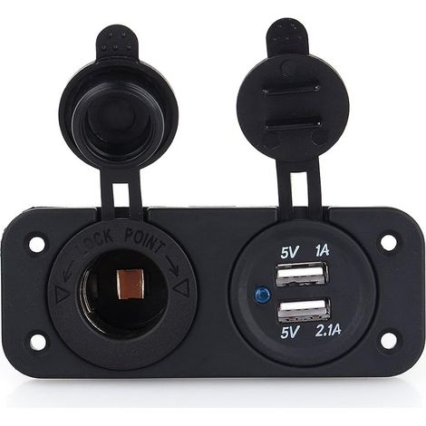 12-V-Zigarettenanzünder-Splitter fürs Auto, automatisches Ladegerät, Kfz-Netzteil, zwei USB-Anschlüsse (2,1 A, 1 A) mit tragbarem Design (1/5)