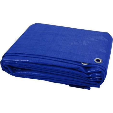 1 Bâche 4x8m, renforcée 75g/m², œillets aluminium, bord double, usage extérieur
