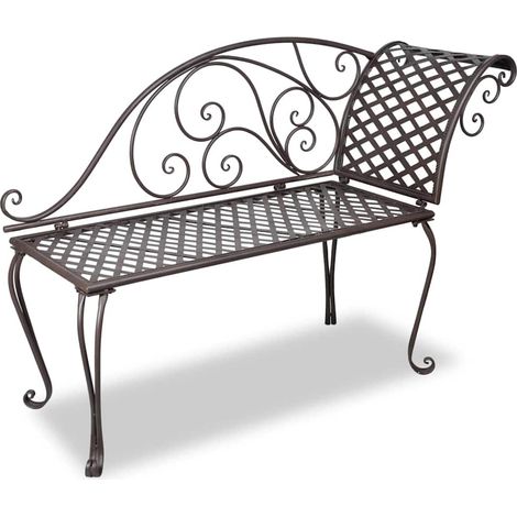 Garten-Chaiselongue 128 cm Stahl Antik Braun