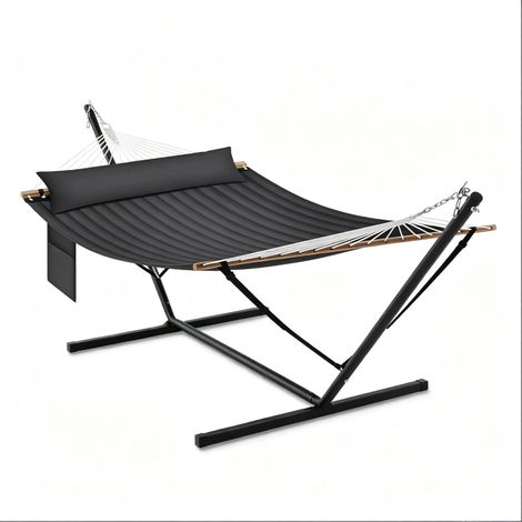 CHICFURN Hamaca de jardín con soporte 360 x 105 x 117,5 cm antracita para 2 personas (1/5)
