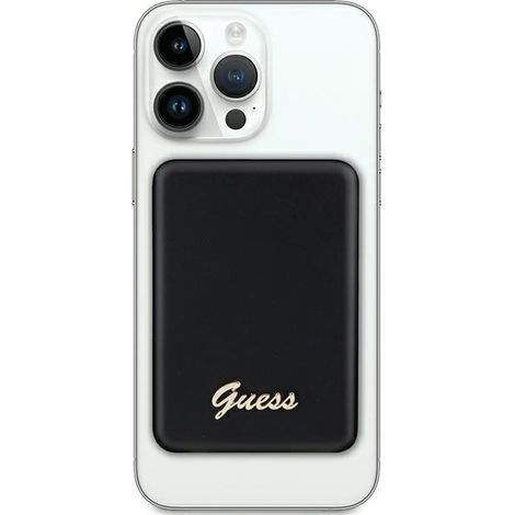 Batterie externe inductive 5 W 3 000 mAh Guess MagSafe avec logo en métal noir (1/4)