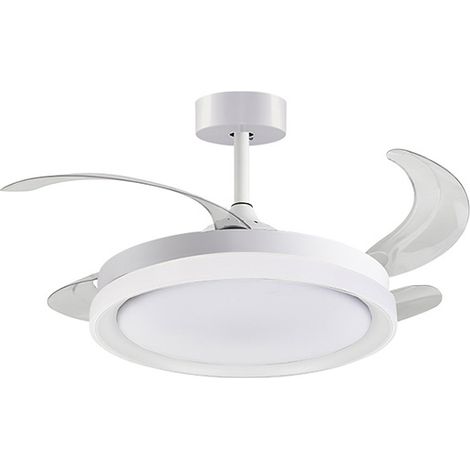 Kigali Deckenventilator Mini de Bel Air mit Licht &amp Fernbedienung, 48W, 91cm, 4 weiße einziehbare Flügel