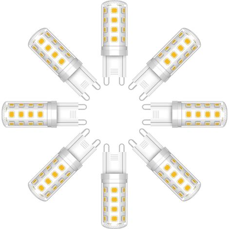 Ampoule LED G9, 3W Equivalent 30W Halogène Lampe, Blanc chaud 3000K 330LM Non Dimmable Sans Scintillement, 360 Degrés Angle, pour Ceiling Lighting Chambre, 8 Pack (1/5)