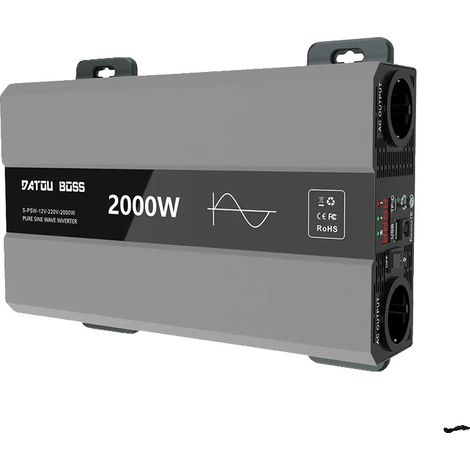 Inversor de onda sinusoidal pura, múltiples puertos de salida, versión de 2000 W y 12 V, Europa, 12 V, 220-230 V, 50 Hz (1/2)
