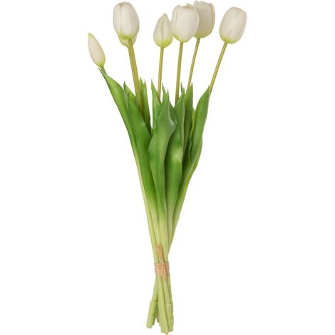 Mazzo 7 tulipani in gomma per decorazione ambienti h 31 cm -Rosa (1/4)