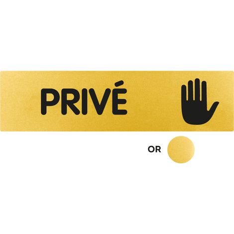 Plaque de porte Privé - Classique or 170x45mm - 4490953 (1/2)