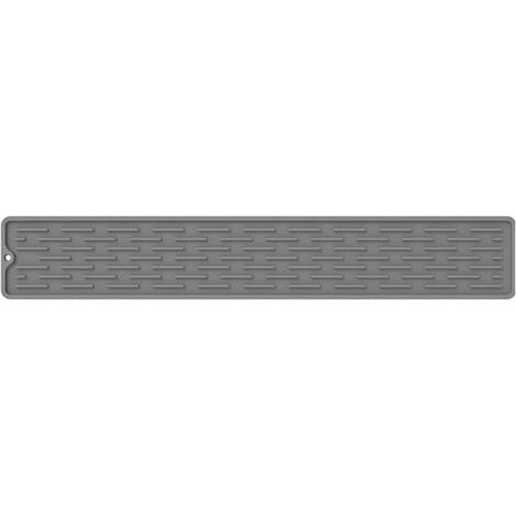 royaluxe-Tapis Egouttoir, Tapis de Robinet en Silicone, Tapis Evier Cuisine pour Eclaboussure, Drainage, Séchage et Protection évier, Gris, 55 8.8 0.5cm (1/4)