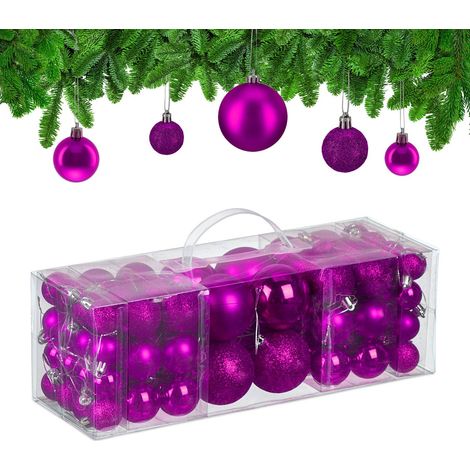 Juego de bolas de Navidad para árbol de Navidad, 76 piezas, plástico