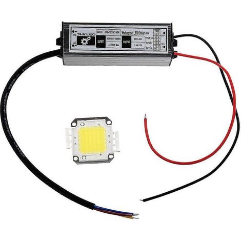 Weißer LED-Strahler in Ampullenform, 50 W, 30–36 V, 5000 lm, ideal für industrielle und gewerbliche Beleuchtung, mit integriertem Netzteil