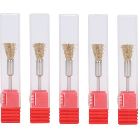 5 Brosse Nettoyage Embout Fraise, Fil Laiton Tête Brossage Ponceuse, Outil Manucure Lot 5 Pièces (1/5)