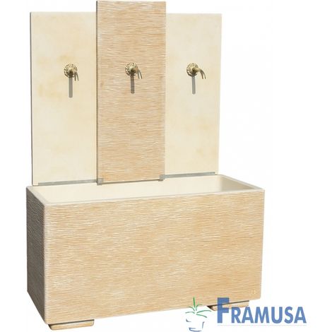 FUENTE DE PIEDRA ARTIFICIAL MURAL DE PARED TAGANA OCRE CON BOMBA PARA JARDIN (1/3)