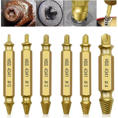 Extracteur De Vis - Jeu De 6 Pièces En Acier - Pour Vis Endommagées - Usage Réparation Et Maintenance - 6 Tailles (1/5)