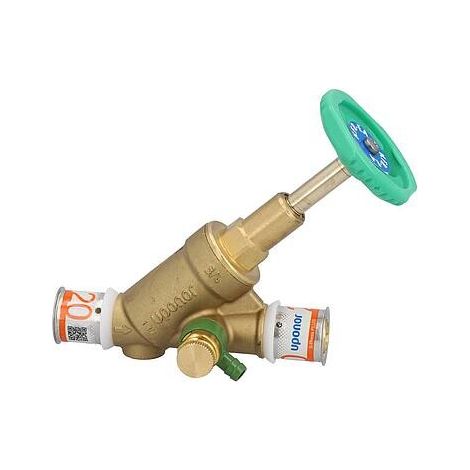Vanne à siège incliné S-Sertir PLUS Uponor avec Clapet anti-retour DN32 (1 1/4")