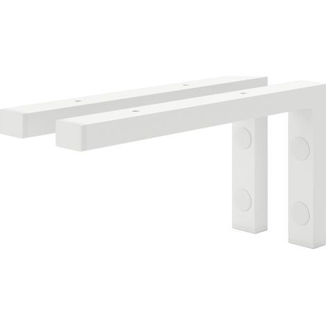 Holzbrink 2x Wandkonsole Weiß für Waschtisch, 300x150 mm Modell L