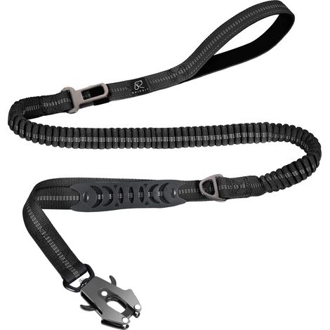Laisse élastique Tactique Robuste pour Chiens de Moyenne et Grande Taille Qui tirent, Laisse de Travail Militaire K9, Clip Grenouille Absorbant Les Chocs, poignée (1/5)