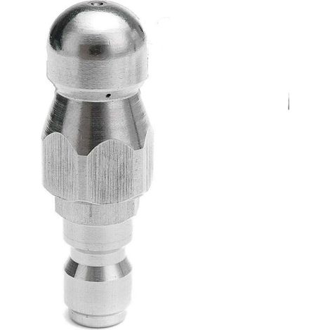 Rotary cleaning nozzle for high-pressure cleaner intended for dredging sewer pipes, silver (f) (1/5)