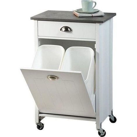 Carrello da cucina Kesper bianco con cassetto e cestini (1/3)