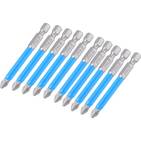 10-teiliges Set elektrischer Schraubendreherbits, rutschfest, S2-Stahl, Kreuzschlitz-Magnetbohrer PH2 x 70 mm (1/5)