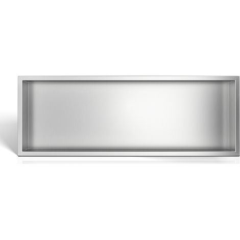 BALNEO - niche murale 90x30x10 cm argentée INOX en acier inoxydable WALL-BOX - étagère de salle de bain (1/5)