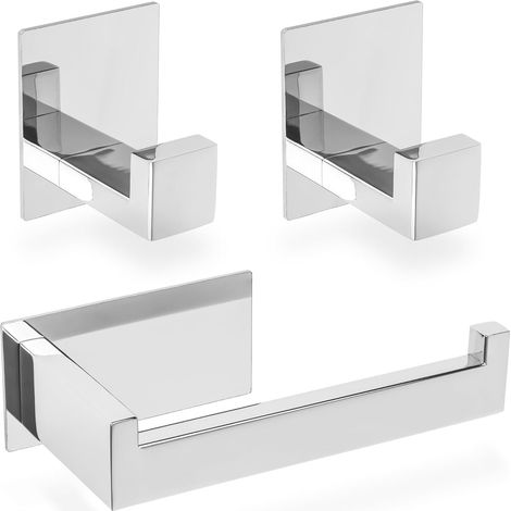 porta carta igienica e 2 ganci adesivi - Porta carta igienica - Accessori per il bagno (1/5)
