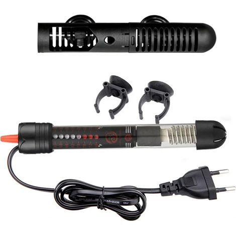 Chauffage d'aquarium 25 W pour aquariums de 10 à 20 litres, tige chauffante avec régulateur de température (20-34 °C), verre de quartz à parois épaisses + ventouses (1/5)