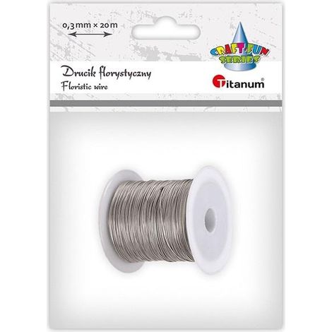 Filo per fioristi da 0,3 mm, 20 m, colore argento.