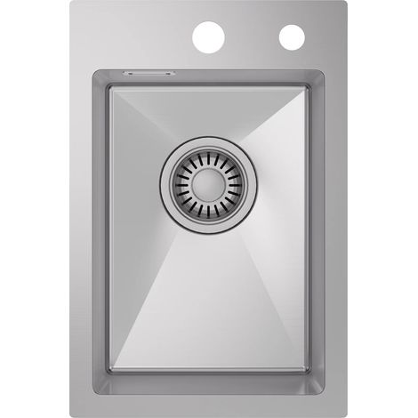 Évier de cuisine, acier inoxydable, simple cuve, Argent Clair (1/5)