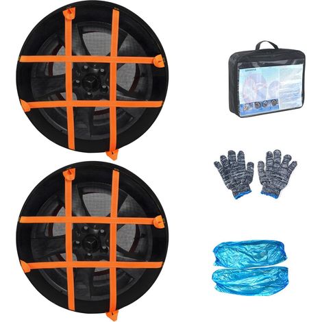 Chaussettes de traction pour pneus de neige faciles à installer - Dispositifs de traction portables pour améliorer l'adhérence hivernale - Alternative aux chaînes (1/5)