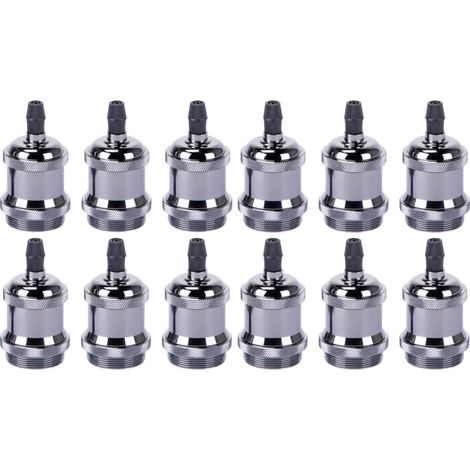 Douille de Lampe E27 Vintage Edison Rétro Lampe Base Chambre Salon pour Lustre Suspension Plafonnier DIY Noir Clair - 12Pcs (1/5)